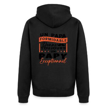 Papa Formidable Donne Toujours Papy Exceptionnel - Veste à capuche bio Premium Unisexe - noir - Dos - Nico (187cm)