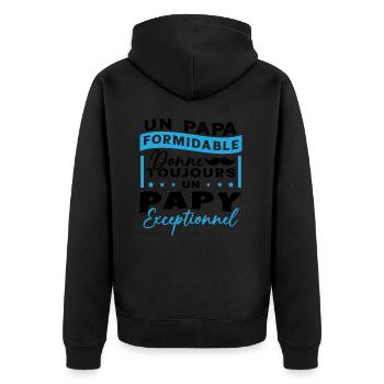 Papa Formidable Donne Toujours Papy Exceptionnel - Veste à capuche bio Premium Unisexe - noir - Dos - Nico (187cm)