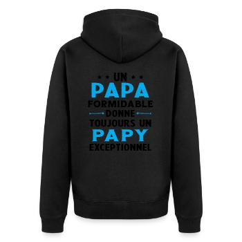 Un papa formidable - Papy exceptionnel Cadeau - Veste à capuche bio Premium Unisexe - noir - Dos - Nico (187cm)