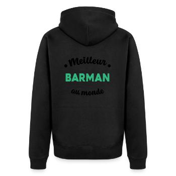 Le meilleur barman au monde Cadeau Papa Papi Homme - Veste à capuche bio Premium Unisexe - noir - Dos - Nico (187cm)