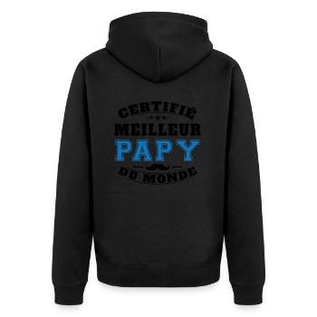 Certifié meilleur Papy du Monde Cadeau Papy - Veste à capuche bio Premium Unisexe - noir - Dos - Nico (187cm)