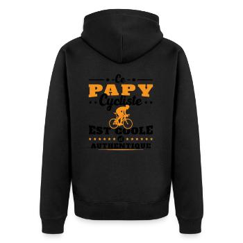 Ce papy cycliste est coole et authentique - Veste à capuche bio Premium Unisexe - noir - Dos - Nico (187cm)