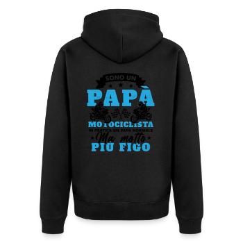 Un père motard et un père normal plus cool - Veste à capuche bio Premium Unisexe - noir - Dos - Nico (187cm)