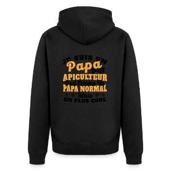 Papa et apiculteur - Veste à capuche bio Premium Unisexe - noir - Dos - Nico (187cm)