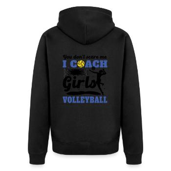 Coach Volleyball Sports Humor Coach Girls - Unisex Premium Organic Zip Hoodie - black - Back - Nico (187cm)
