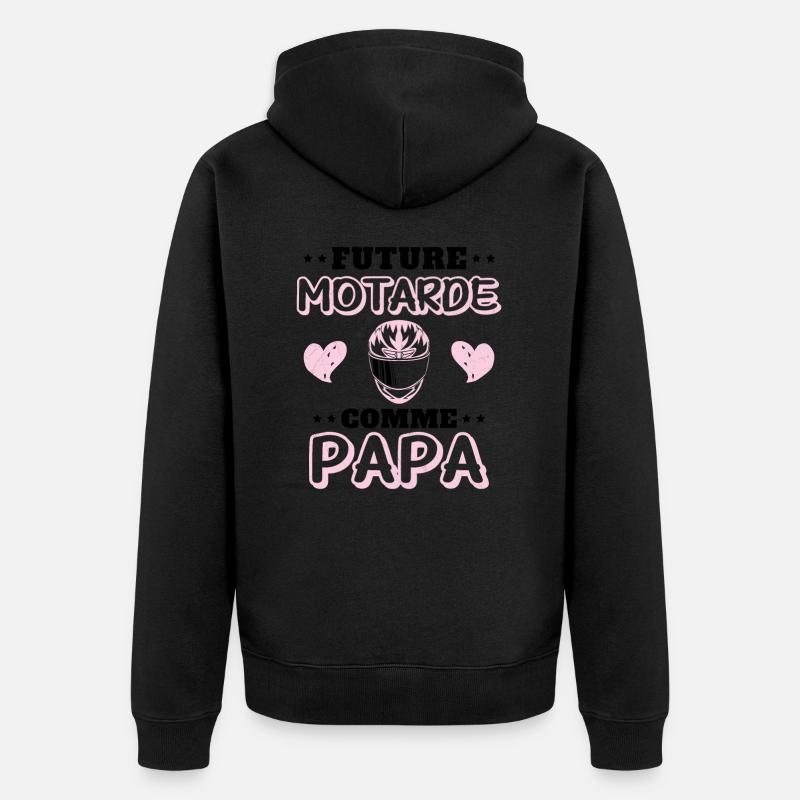 Future Motarde Comme Papa - Veste à capuche bio Premium Unisexe - noir