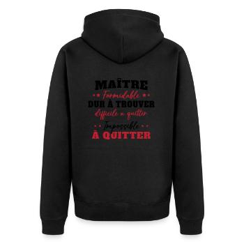 Maître formidable idée cadeau maître d'école - Veste à capuche bio Premium Unisexe - noir - Dos - Nico (187cm)