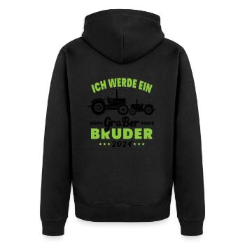 Ich werde 2024 Großer Bruder sein Traktor - Veste à capuche bio Premium Unisexe - noir - Dos - Nico (187cm)