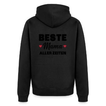 Beste Mutter aller Zeiten - Unisex Premium Bio Zip Hoodie - Schwarz - Hinten - Nico (187cm)