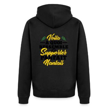 Supporter Nantais Cadeau Foot-ball Club Nantes - Veste à capuche bio Premium Unisexe - noir - Dos - Nico (187cm)