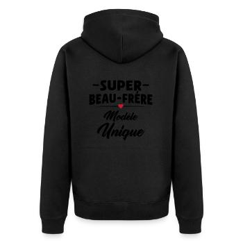 Super beau-frére modéle unique cadeau beau-frére - Veste à capuche bio Premium Unisexe - noir - Dos - Nico (187cm)
