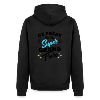 ce frère est un super grand frère - Veste à capuche bio Premium Unisexe - noir - Dos - Nico (187cm)