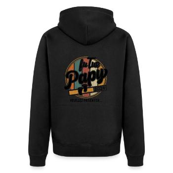 Futur Papy 2024 Cadeau annonce grossesse Homme - Veste à capuche bio Premium Unisexe - noir - Dos - Nico (187cm)