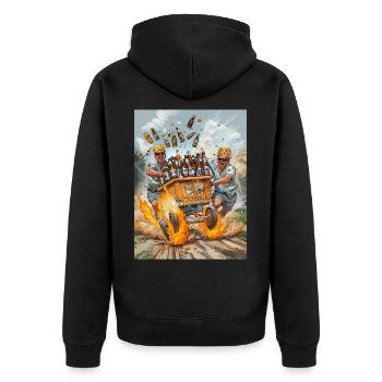 Hommes buvant de la bière Cadeau - Veste à capuche bio Premium Unisexe - noir - Dos - Nico (187cm)
