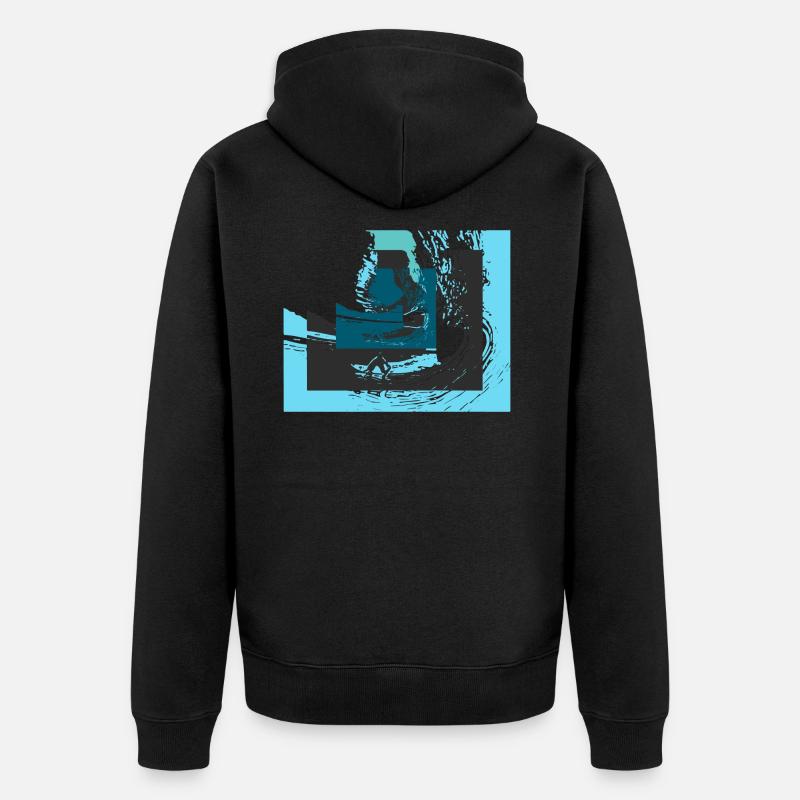 vagues - Veste à capuche bio Premium Unisexe - noir