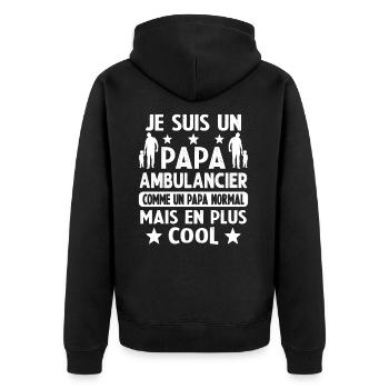 Je Suis Un Papa Ambulancier Plus Cool - Veste à capuche bio Premium Unisexe - noir - Dos - Nico (187cm)