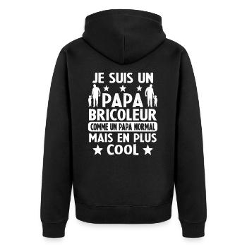 Je Suis Un Papa Bricoleur Cadeau - Veste à capuche bio Premium Unisexe - noir - Dos - Nico (187cm)