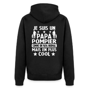 Je Suis Un Papa Pompier Humour Cadeau Papa Pompier - Veste à capuche bio Premium Unisexe - noir - Dos - Nico (187cm)