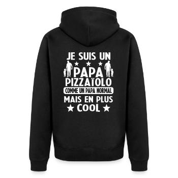 je suis un papa pizzaiolo cadeau pizzaiolo humour - Veste à capuche bio Premium Unisexe - noir - Dos - Nico (187cm)