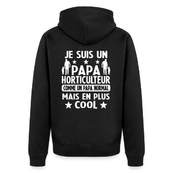 Je suis un Papa Horticultrice Plus Cool - Veste à capuche bio Premium Unisexe - noir - Dos - Nico (187cm)