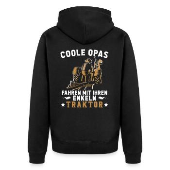 Coole Opa und Enkel mit Traktor Farmer Geschenk - Veste à capuche bio Premium Unisexe - noir - Dos - Nico (187cm)