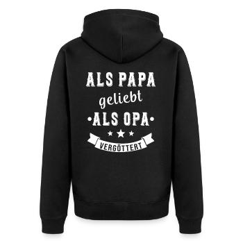Großvater Als Papa Geliebt Als Opa Vergöttert - Veste à capuche bio Premium Unisexe - noir - Dos - Nico (187cm)