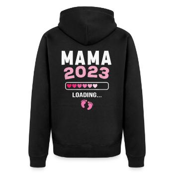 La future maman 2023 annonce sa grossesse - Veste à capuche bio Premium Unisexe - noir - Dos - Nico (187cm)