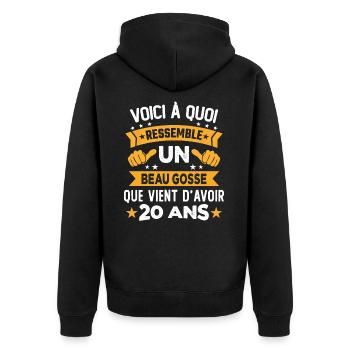 Voici à Quoi Ressemble Un Beau Gosse 20 ans Cadeau - Veste à capuche bio Premium Unisexe - noir - Dos - Nico (187cm)