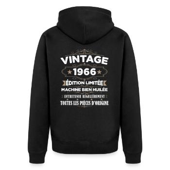 Vintage 1966 Édition Limitée - Veste à capuche bio Premium Unisexe - noir - Dos - Nico (187cm)