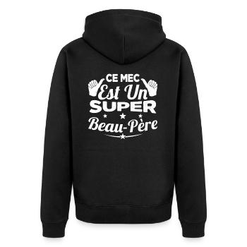Ce Mec est un Super Beau-Père - Veste à capuche bio Premium Unisexe - noir - Dos - Nico (187cm)
