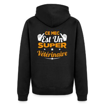 Humour Ce Mec Est Un Super Vétérinaire - Veste à capuche bio Premium Unisexe - noir - Dos - Nico (187cm)