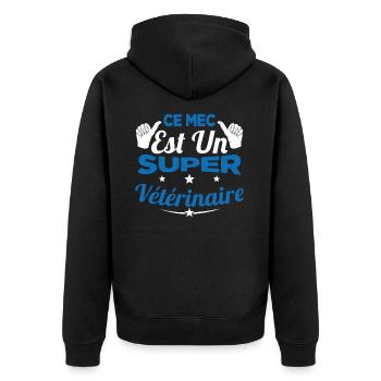 Humour Ce Mec Est Un Super Vétérinaire - Veste à capuche bio Premium Unisexe - noir - Dos - Nico (187cm)