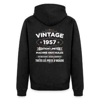 Vintage 1957 Edition Limitée - Veste à capuche bio Premium Unisexe - noir - Dos - Nico (187cm)