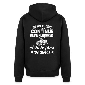 une voix intérieure continue de me murmurer achète - Veste à capuche bio Premium Unisexe - noir - Dos - Nico (187cm)