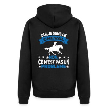 Oui Je Sens Le Cheval non ce n est pas un problème - Veste à capuche bio Premium Unisexe - noir - Dos - Nico (187cm)