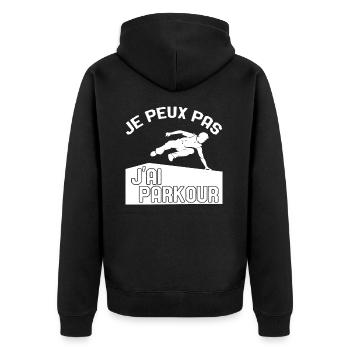 Je Peux Pas J'ai Parkour - Veste à capuche bio Premium Unisexe - noir - Dos - Nico (187cm)