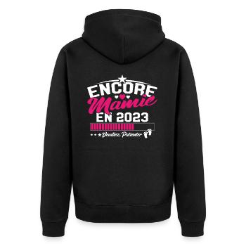 Encore Mamie En 2023 Cadeau Future Grand-mère - Veste à capuche bio Premium Unisexe - noir - Dos - Nico (187cm)