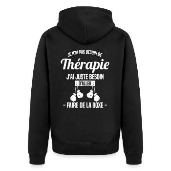 J'ai juste besoin d'aller faire de la Boxe Cadeau - Veste à capuche bio Premium Unisexe - noir - Dos - Nico (187cm)