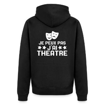 Je Peux Pas J'ai Théâtre Humour Cadeau - Veste à capuche bio Premium Unisexe - noir - Dos - Nico (187cm)