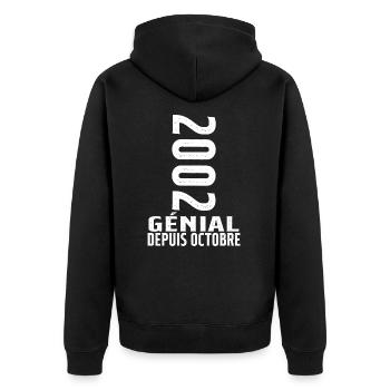 Génial(e) Depuis Octobre 2002 - Veste à capuche bio Premium Unisexe - noir - Dos - Nico (187cm)