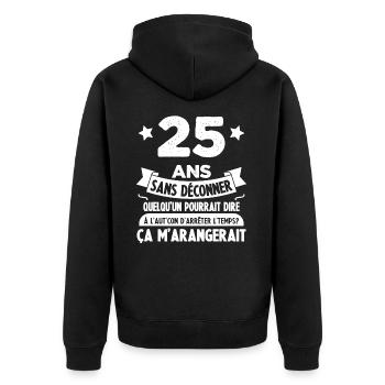25 Ans anniversaire 25 anniversaire cadeau 25 ans - Veste à capuche bio Premium Unisexe - noir - Dos - Nico (187cm)