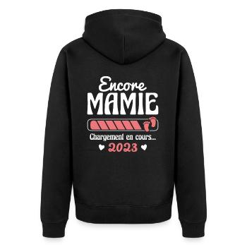 Encore Mamie En 2023 Cadeau Future Grand-mère - Veste à capuche bio Premium Unisexe - noir - Dos - Nico (187cm)