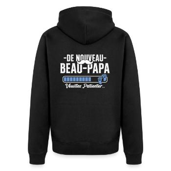 Nouveau Beau Papa Cadeau Père Cool - Veste à capuche bio Premium Unisexe - noir - Dos - Nico (187cm)