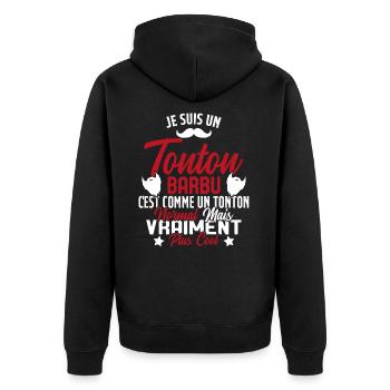 Tonton Barbu Humour Cadeau Onlce - Veste à capuche bio Premium Unisexe - noir - Dos - Nico (187cm)