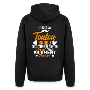 Tonton Barbu Humour Cadeau Onlce - Veste à capuche bio Premium Unisexe - noir - Dos - Nico (187cm)