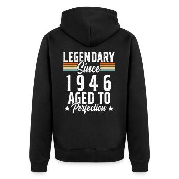 Légendaire Depuis 1946 - Veste à capuche bio Premium Unisexe - noir - Dos - Nico (187cm)