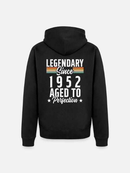 Legendary since 1952 Gift - Unisex Premium Organic Zip Hoodie - black