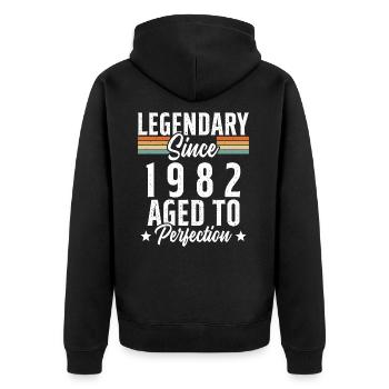 Légendaire Depuis 1982 Cadeau Anniversaire - Veste à capuche bio Premium Unisexe - noir - Dos - Nico (187cm)