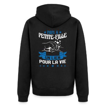 Papi & Petite Fille Grand Père Papy Cadeau - Veste à capuche bio Premium Unisexe - noir - Dos - Nico (187cm)