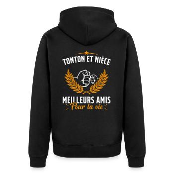 Tonton et Nièce Meilleurs amis pour la vie Cadeau - Veste à capuche bio Premium Unisexe - noir - Dos - Nico (187cm)